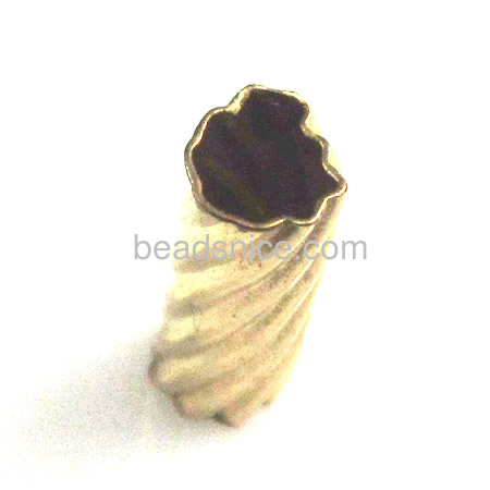 Gold filled tube beads, straight,  twist