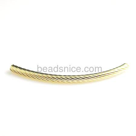14k yellow gold filled patterened curved tubes - tight twist