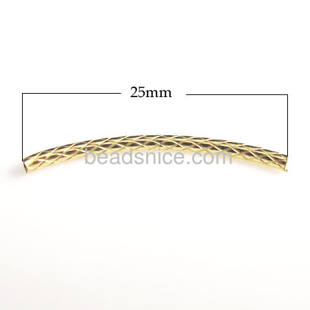 14k Yellow Gold-Filled Patterened Curved Tubes