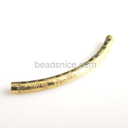 14K Gold Filled Long Curved Noodle Tube Beads