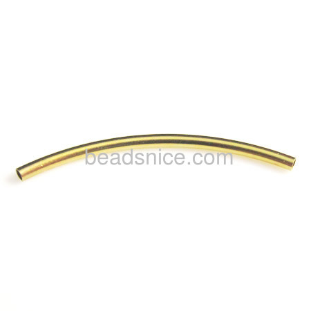 Gold filled tube beads curved  smooth