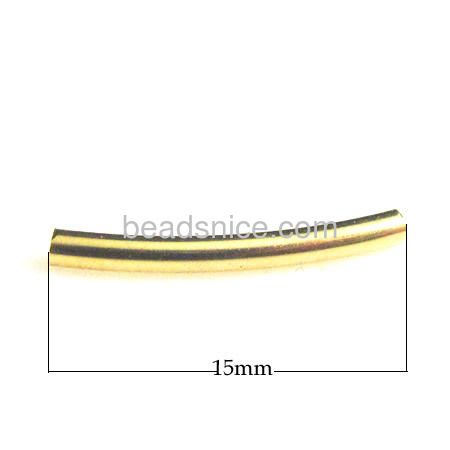 14K gold filled curved noodle tube beads