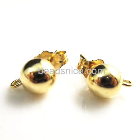 Gold filled ball earring stud w/ring