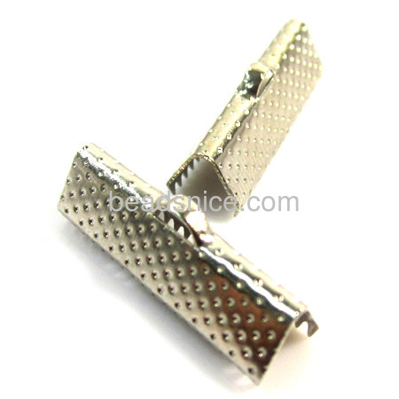 Brass jewelry basics clamp ribbon end