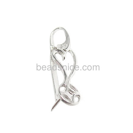 0.7mm clip rough 925 sterling silver pendant clips