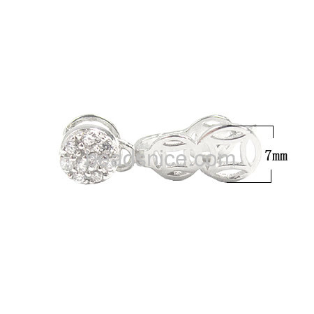 0.7mm clip rough 100% handmade pure 925 sterling silver jewelry bails