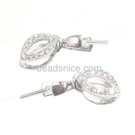 0.6mm clip rough silver pendant bails with ZC for diy jewellry findings