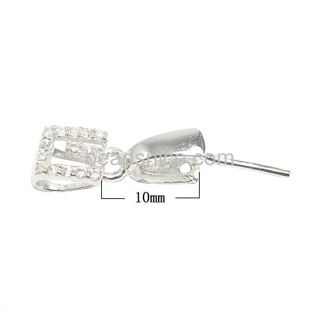 0.6mm clip rough pure 925 sterling silver jewelry bails