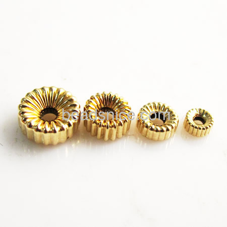 Yellow gold filled Corrugated beads   roundle  GF 14/20