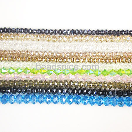 Crystal beads ,rondelle  mix color  many size