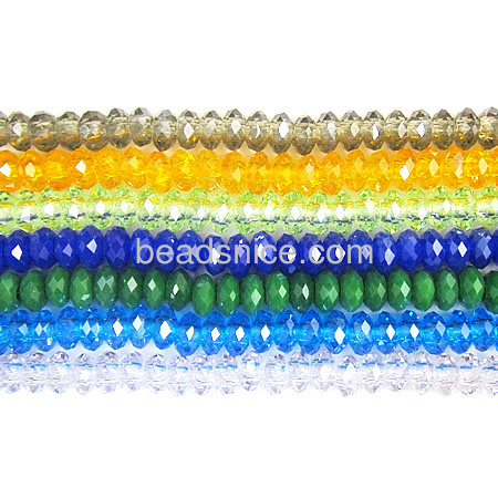 Crystal beads ,rondelle  mix color  many size