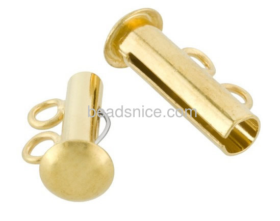 Brass  clasp,15X10X6.5mm,Hole:2mm,Nickel-Free,Lead-Safe,