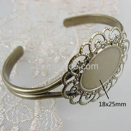 Cuff Bracelet Bracelet Base Brass Bangle settings nickel free lead free