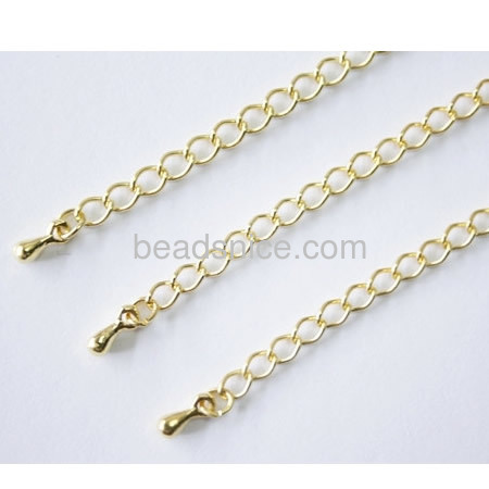 Brass necklace extender chain real gold plated wholesale jewelry accessory brass DIY