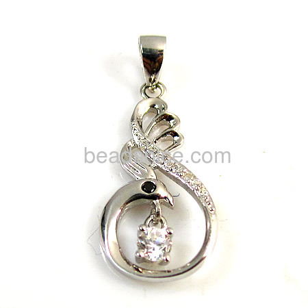 Diy jewelry pendant of sterling silver 925  pendant with zircon