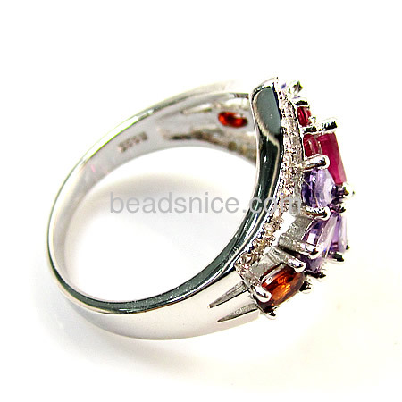 New women fashion jewelry zircon ring in 925 silver