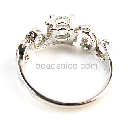 925 Sterling silver clear zircon fancy gorgeous bridal ring