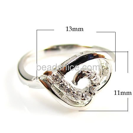 925 Sterling silver clear zircon heart  ring the ture love