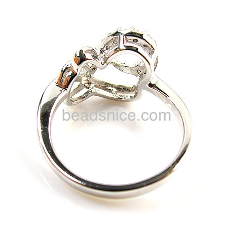 Fine jewelry zircon ring in 925 silver heart ring