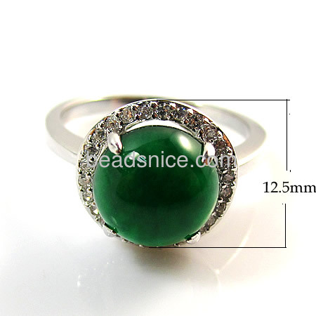 Genuine clear malaysian jade ring in 925 silver