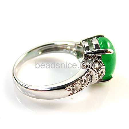 New style 925 silver jewelry rings with malaysian jade