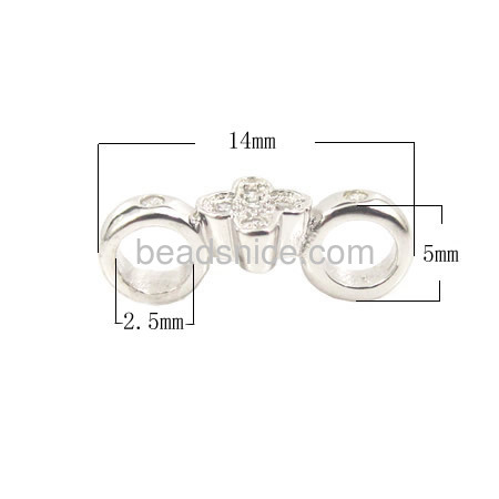 Spacer beads silver 925 with zircon