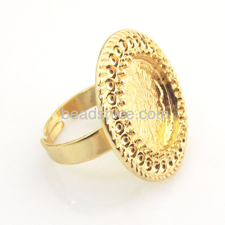 欠出厂价Brass Ring base Adjustable Fancy Jewelry Wholeasle Round for Women