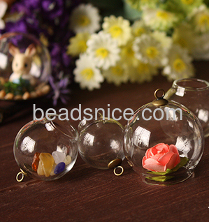 Zakka Clear Hand Blown Glass Round Balls  with hole   Expand Your Creation