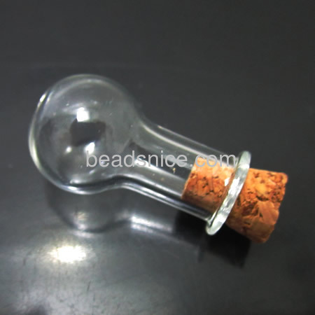 Glass Nail Box, with cork, transparent,Round,