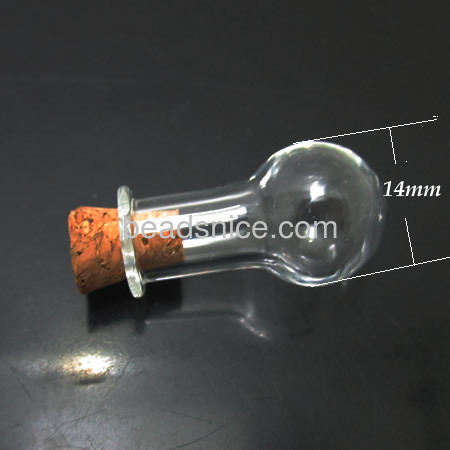 Glass Nail Box, with cork, transparent,Round,