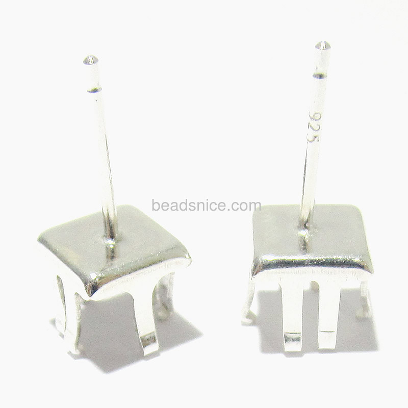 0.8mm Square stud earrings in 591 silver for fashion 5.5mm earings