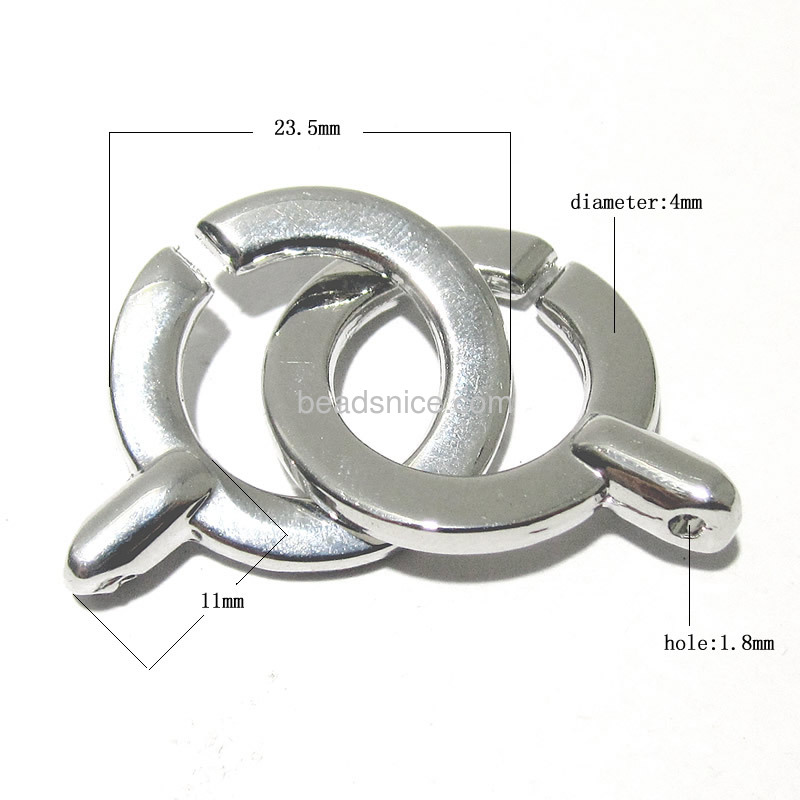 Alloy toggle clasp double rings wholesale jewelry making supplies donut