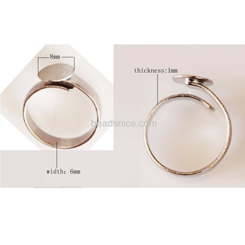 Ring mountings size: 8mm round