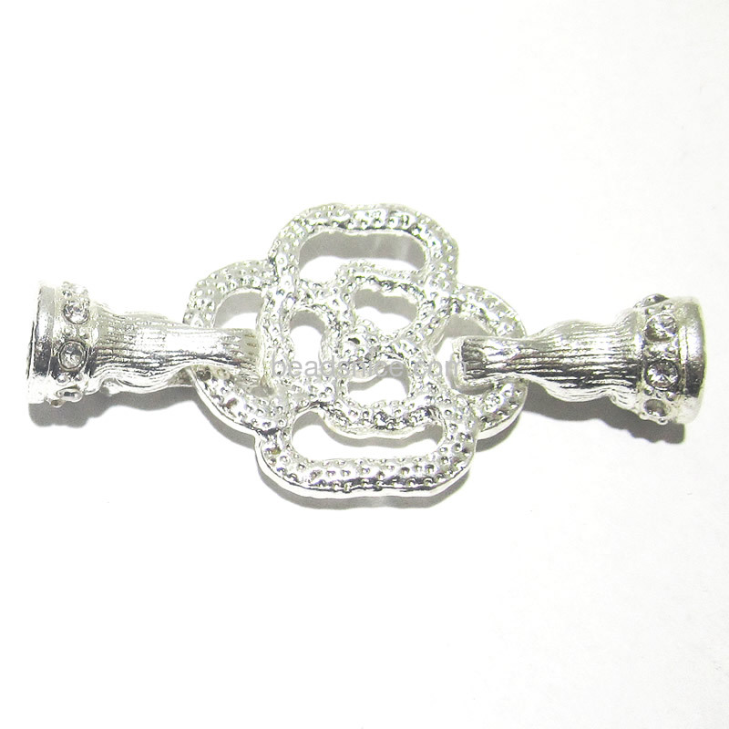 Fold over magnetic clasp with rhinestone jewelry supplies wholesale flower shape