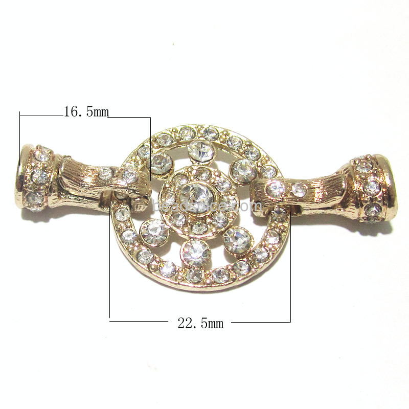 Fold over crystal magnetic clasp with rhinestone  jewelry wholesalers with inner hole 4mm