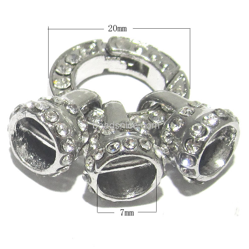 Spring leaver bar clasps with rhinestone jewelry making supplies round multi strand