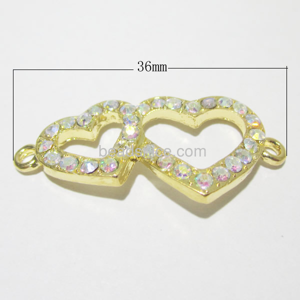 Rhinestone connector  nice for bracelet designe  heart