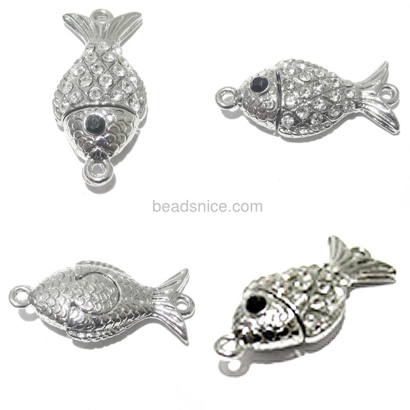 Crystal fish magnetic clasp jewelry wholesale supplies animal shape