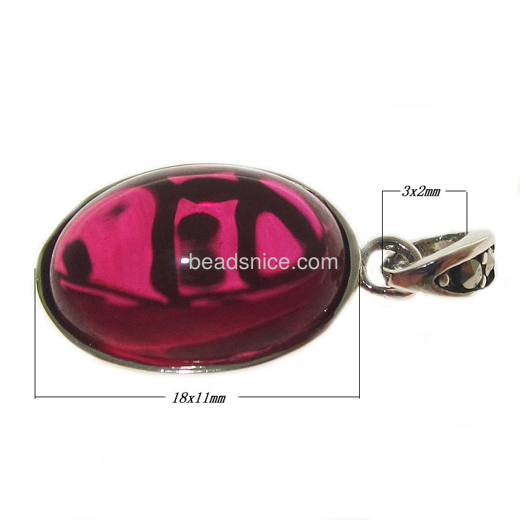 Pendant with Imitation ruby Thailand Sterling Silver