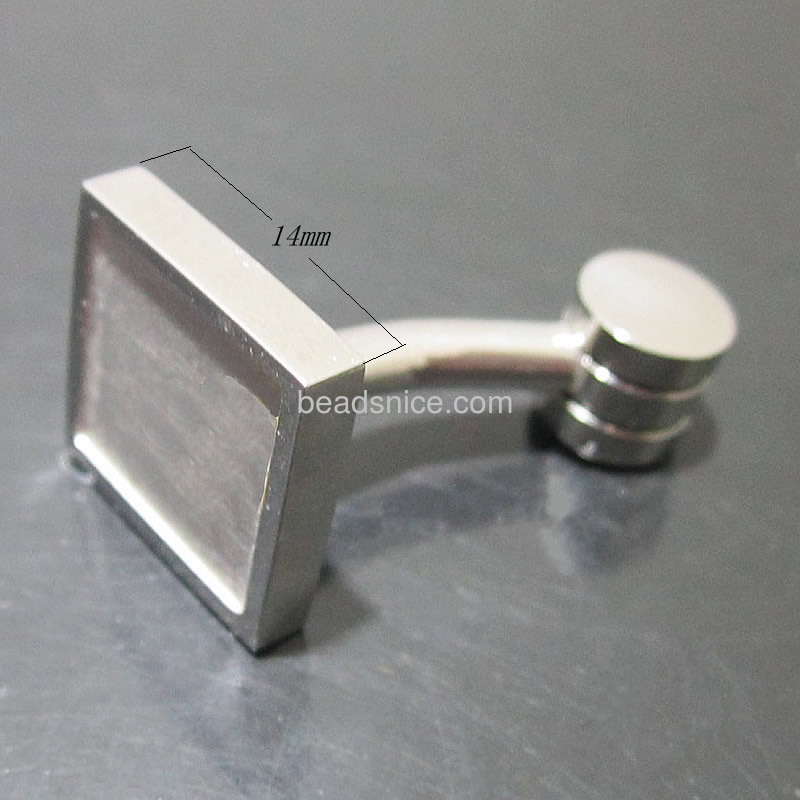 Fashion stainless steel cufflink square