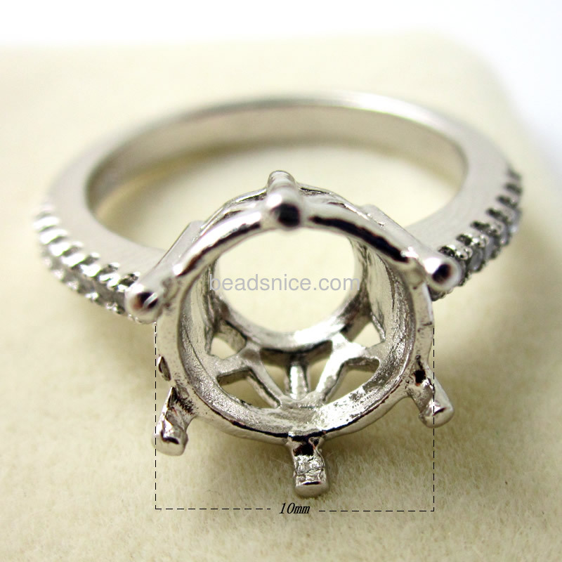 Silver wholesale jewelry zircon ladies ring setting