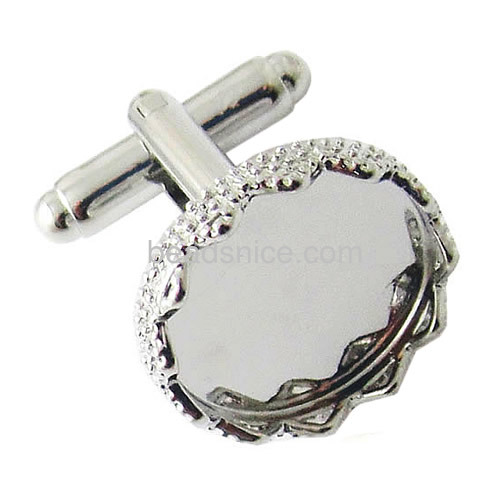 wholesale jewelry findings brass cufflink round shape
