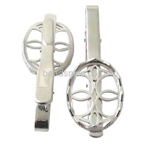 Brass tie clip jewelry accessory oval shape