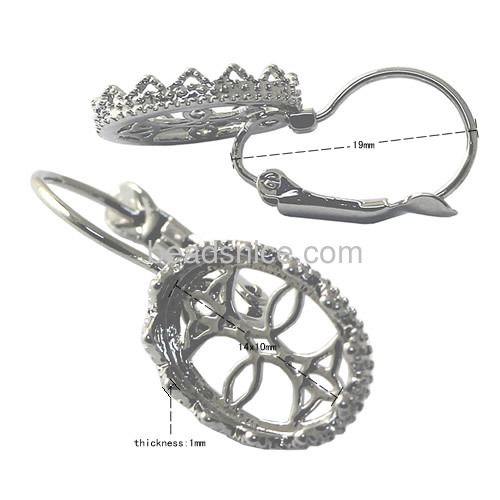 Brass  earrings  jewelry findings wholesale oval