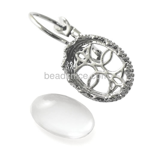 Brass  earrings  jewelry findings wholesale oval