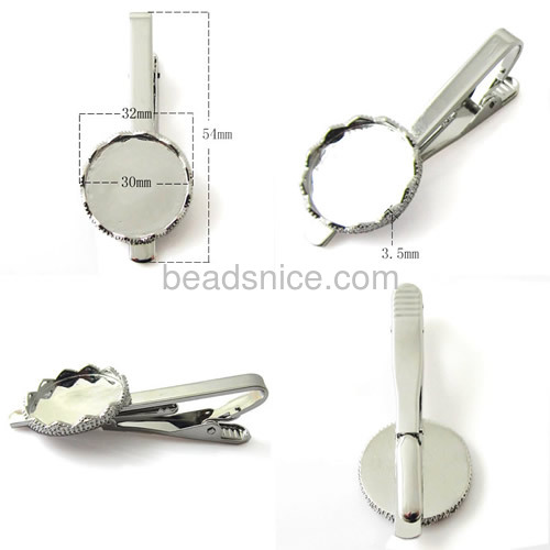 Jewellery wholesale brass tie clip round shape