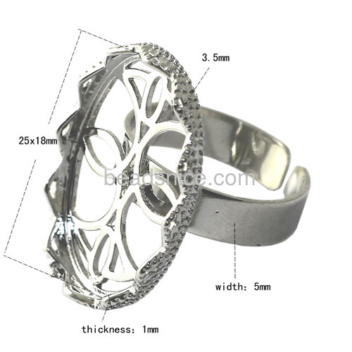 Wholesale jewellery brass ring blanks  oval shape