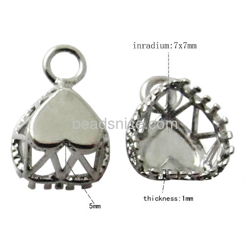 Heart Pendant Setting Jewelry Pendant findings Brass Wholesale heart-shaped