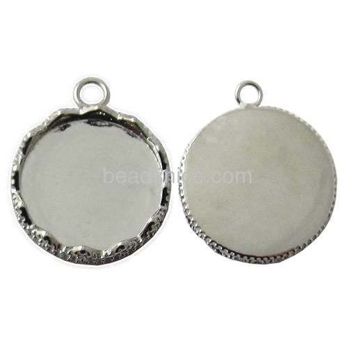 Necklace Pendant setting Jewelry pendant findings brass Wholesale flat-round