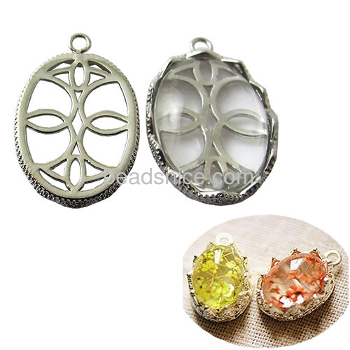 Pendant charm Setting Jewelry pendant findings wholesale oval-shape